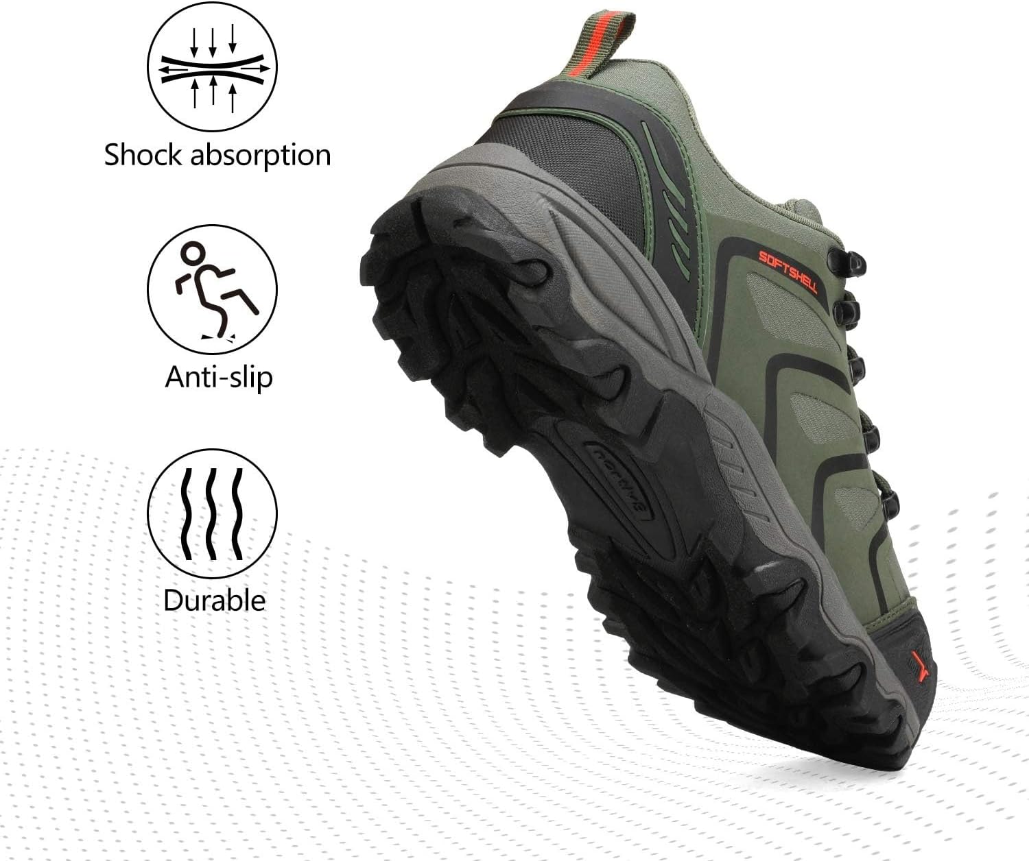 Detalle de NORTIV 8 Herren wasserdichte Wanderschuhe – Leicht, robust und komfortabel für Outdoor-Touren