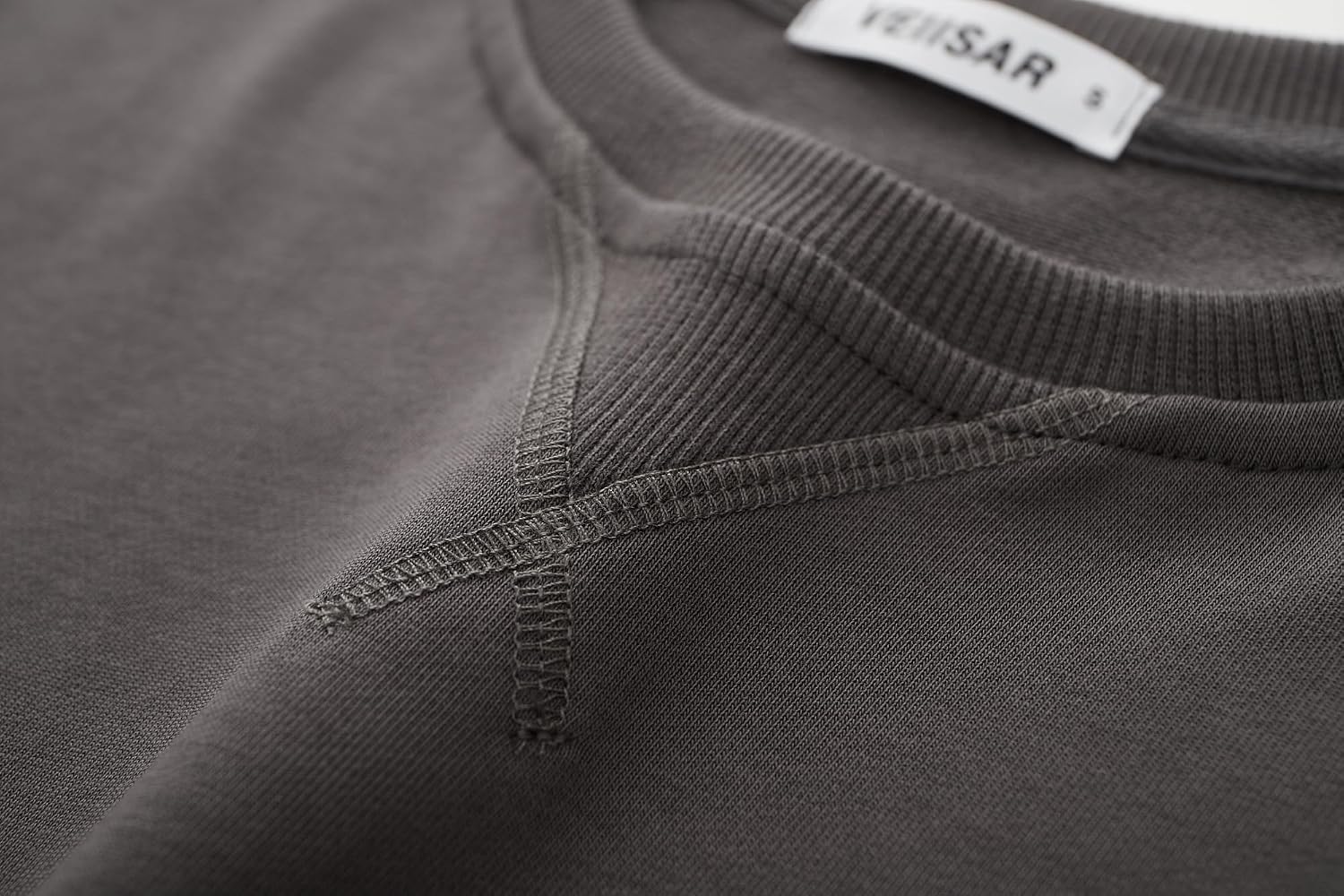 Detalle 2 de VEIISAR Herren-Sweatshirt mit Rundhalsausschnitt (Basic Pullover, Langarm) – weich & pflegeleicht