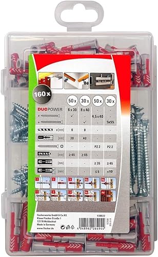 Detalle de fischer Profi-Box DUOPOWER 6x30 y 8x40 mm: kit profesional para fijaciones versátiles