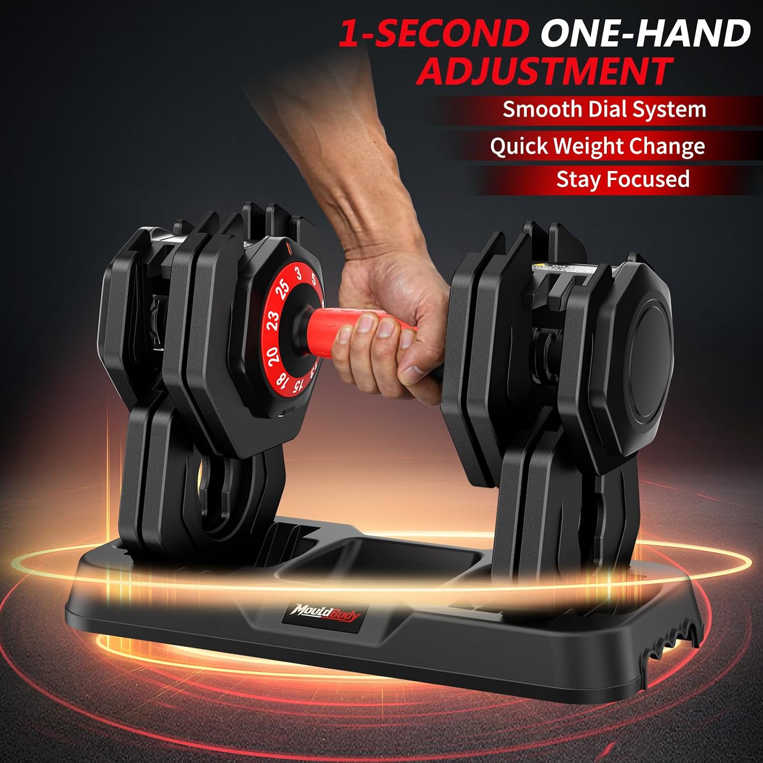 Detalle 2 de MouldBody 10-in-1 Adjustable Dumbbell Set with Dial and Storage Base