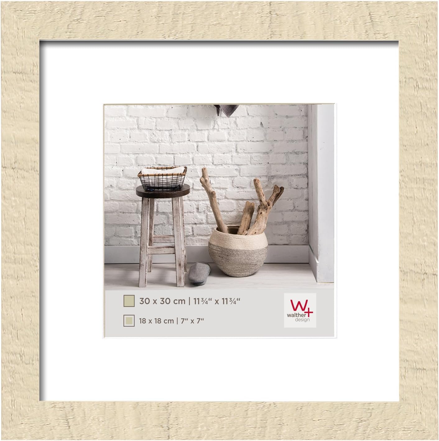 Detalle de Walther Design Cadre Photo Blanc Crème 30 x 30 cm – HO330W
