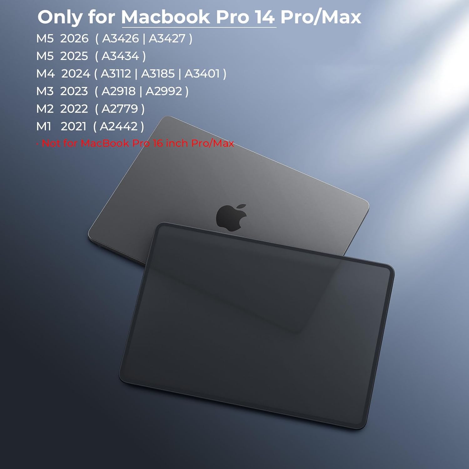 Detalle 2 de BlueSwan Anti-Cracking MacBook Pro 14-Inch Case, Frosted Black with TPU Bumpers