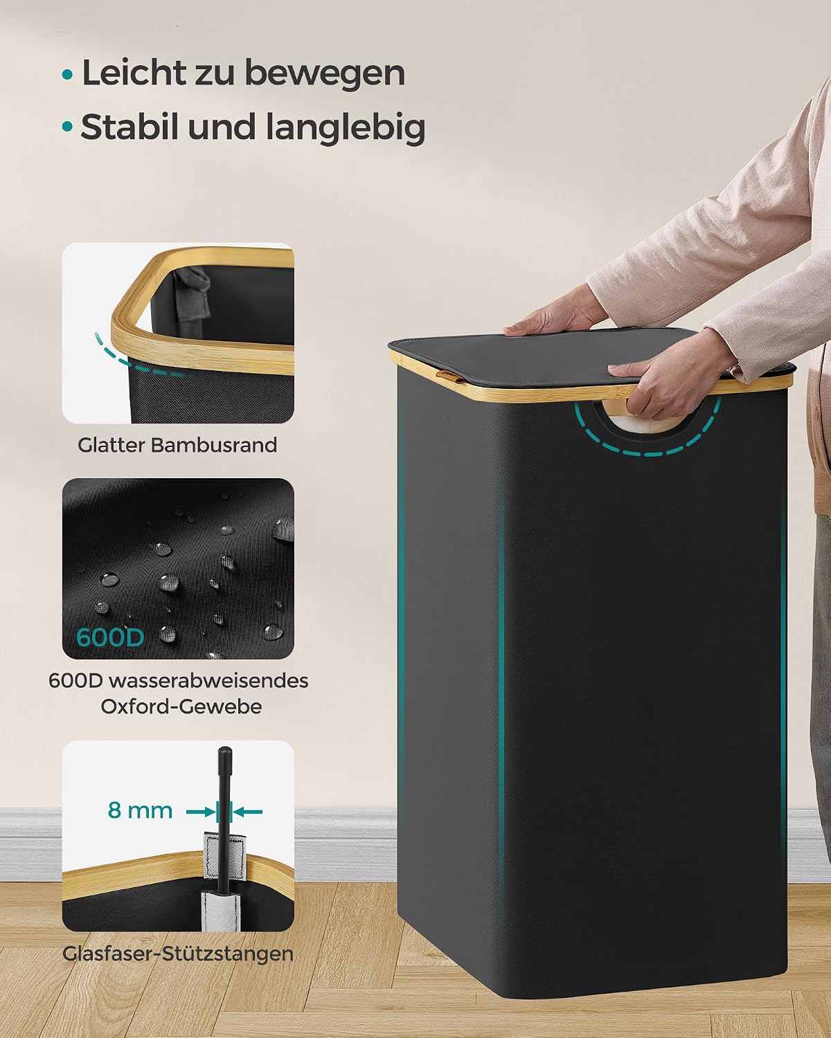 Thumbnail 6 de SONGMICS Wäschekorb 150 L mit Deckel