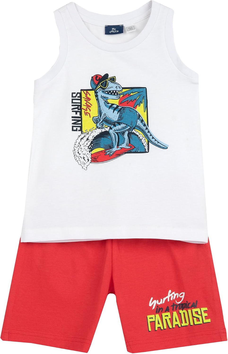 Detalle 2 de Completo Bambino Chicco con Canottiera e Pantaloncini – design italiano, informal e pratico