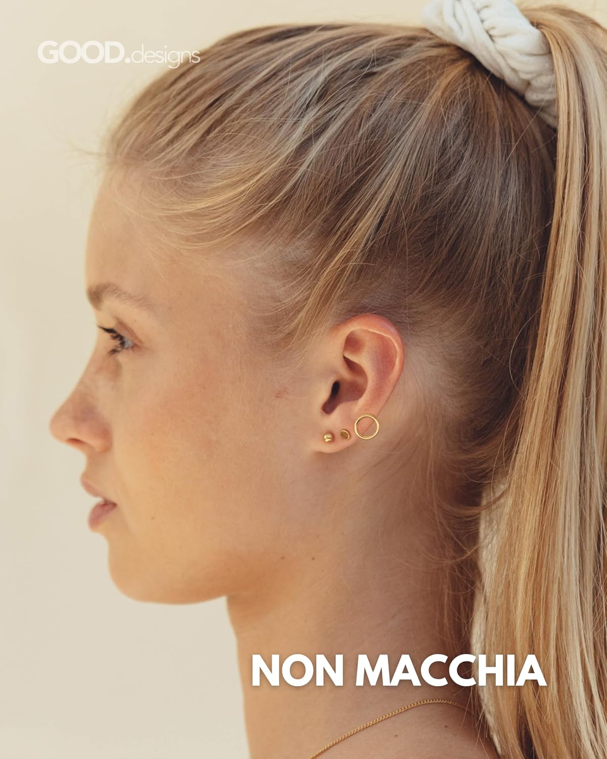 Detalle 2 de Orecchini a cerchio oro rosa set 18K