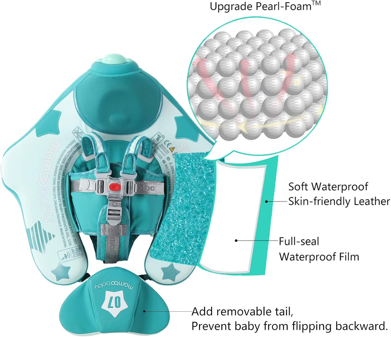 Thumbnail 1 de Mambobaby Float Add Tail Baby Swim Float with Canopy (Global Limited Edition - Green)