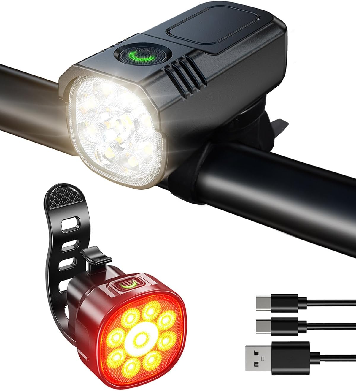 Detalle de 2025 Upgrade Super Bright Bike Lights USB Rechargeable