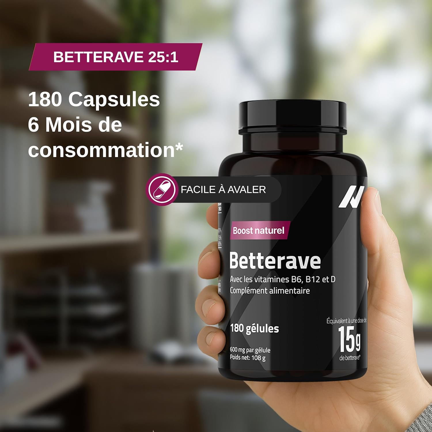 Thumbnail 6 de Complément Betterave en poudre 15.000 mg (extrait 25:1) – 180 gélules véganes