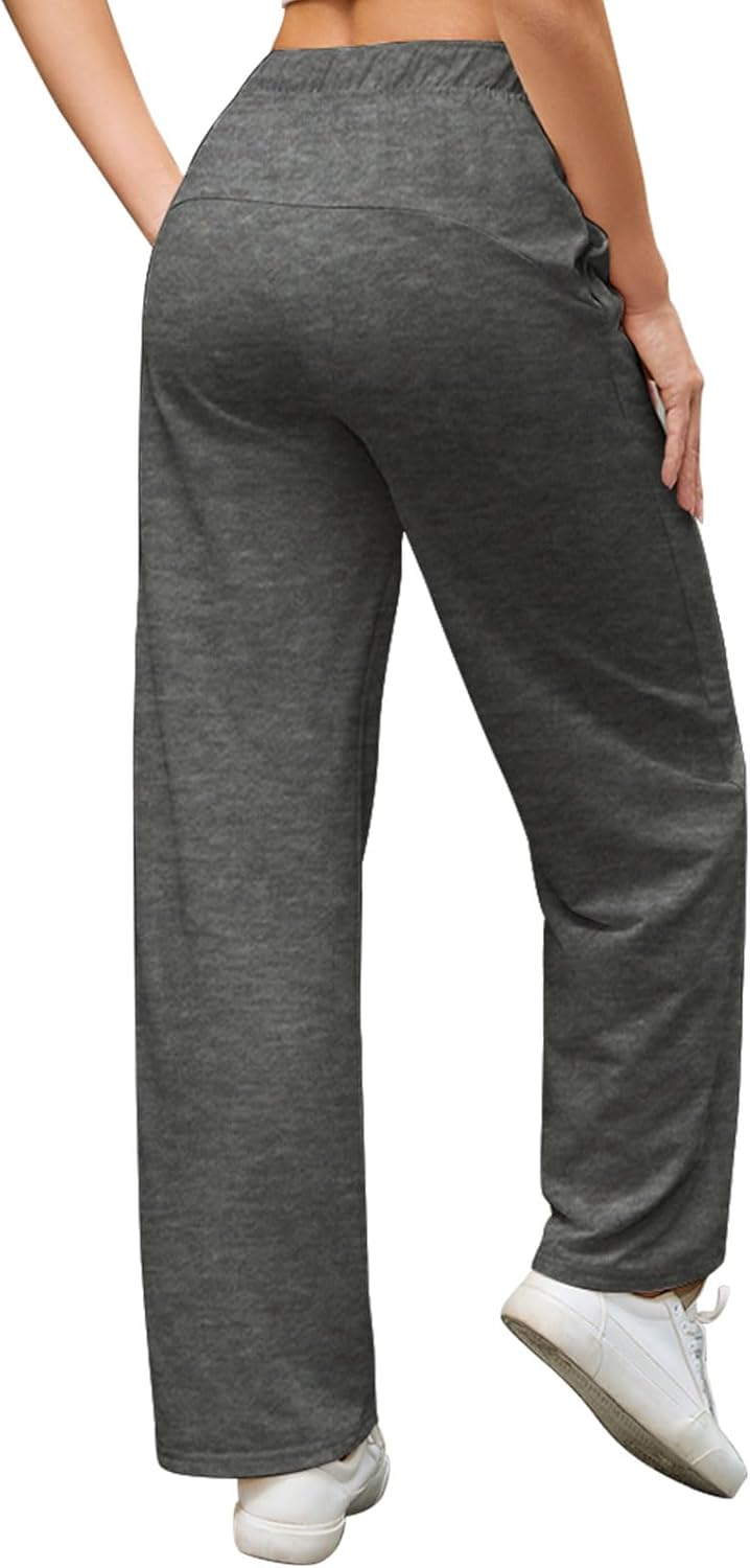 Detalle de Vorvowry Women Tracksuit Bottoms: High Waist Wide Leg Joggers with Pockets