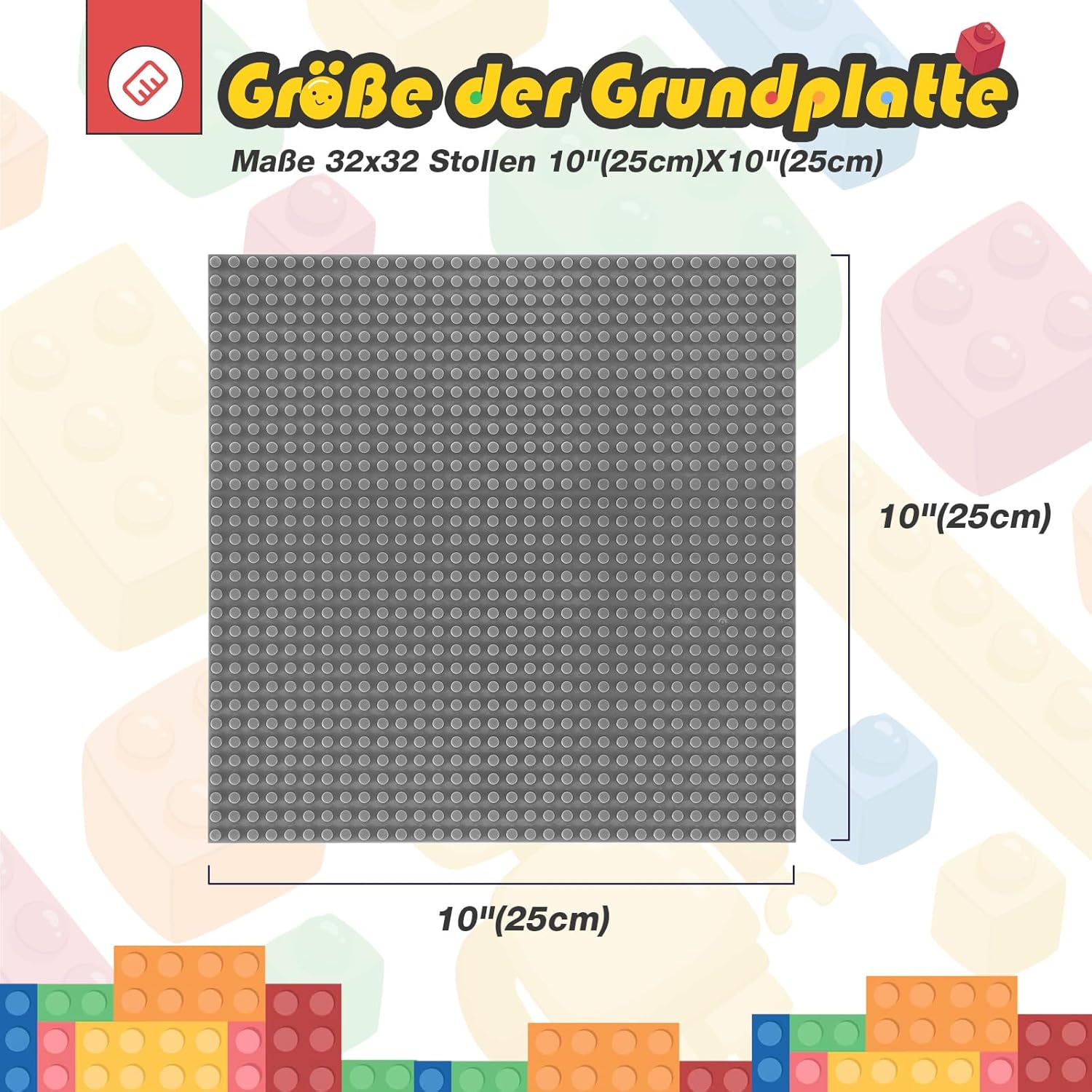 Thumbnail 5 de Huizdq – 8 plaques de Base Classiques 32x32 avec crampons, Gris