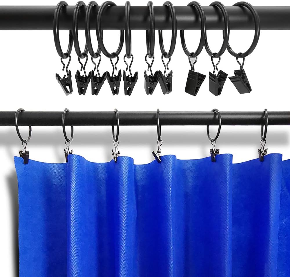 Thumbnail 5 de AMZSEVEN 40-Pack Metal Curtain Rings with Clips 1.5 in 🪟