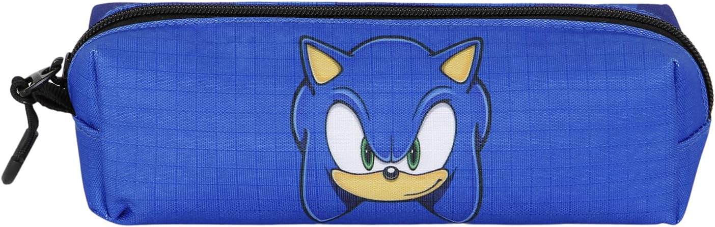 Detalle de Astuccio quadrato Sonic the Hedgehog in ripstop blu (SEGA) 7 x 22 x 9 cm