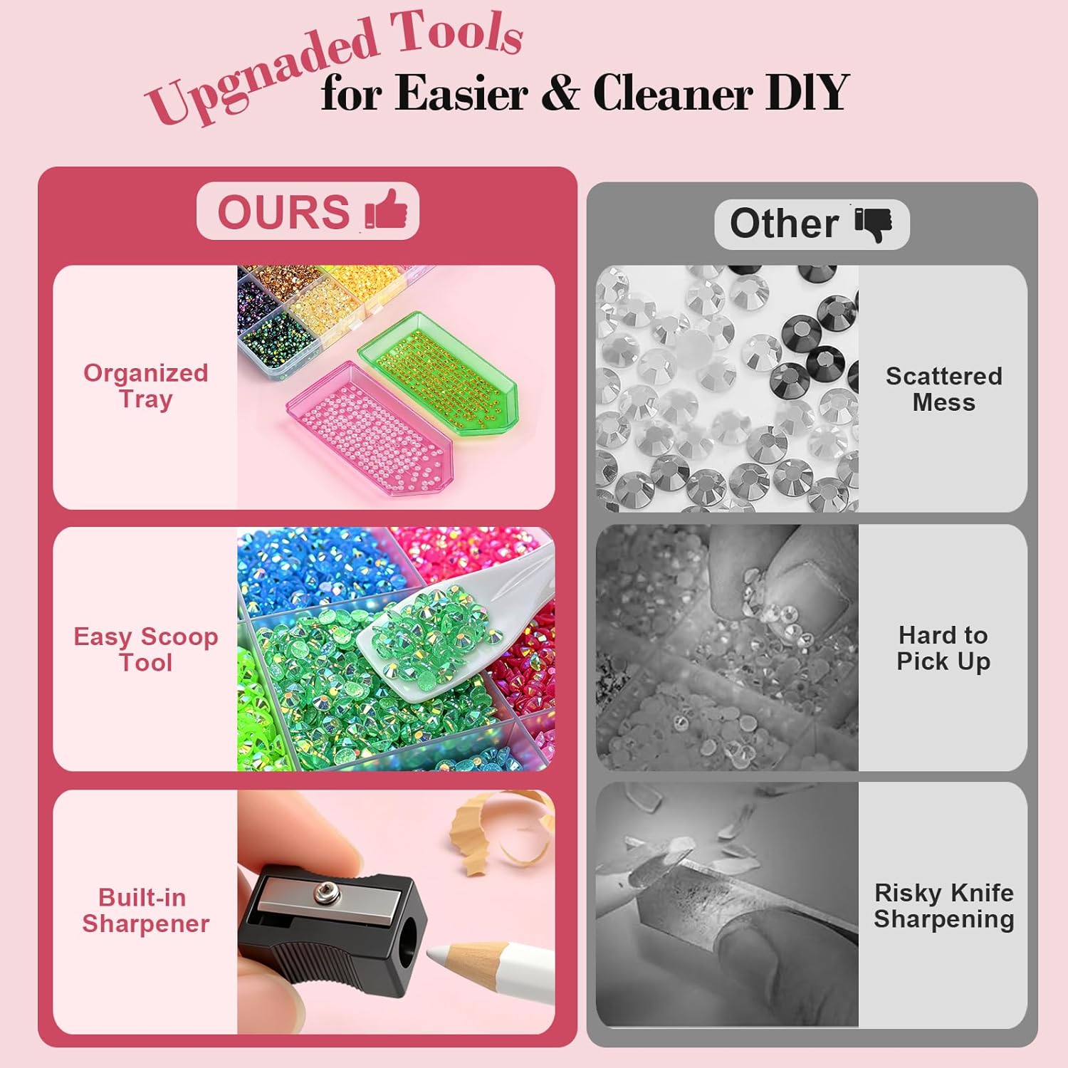 Detalle de 50000Pcs Resin Jelly Rhinestones Bedazzling Kit with 3mm Flat Back Gems