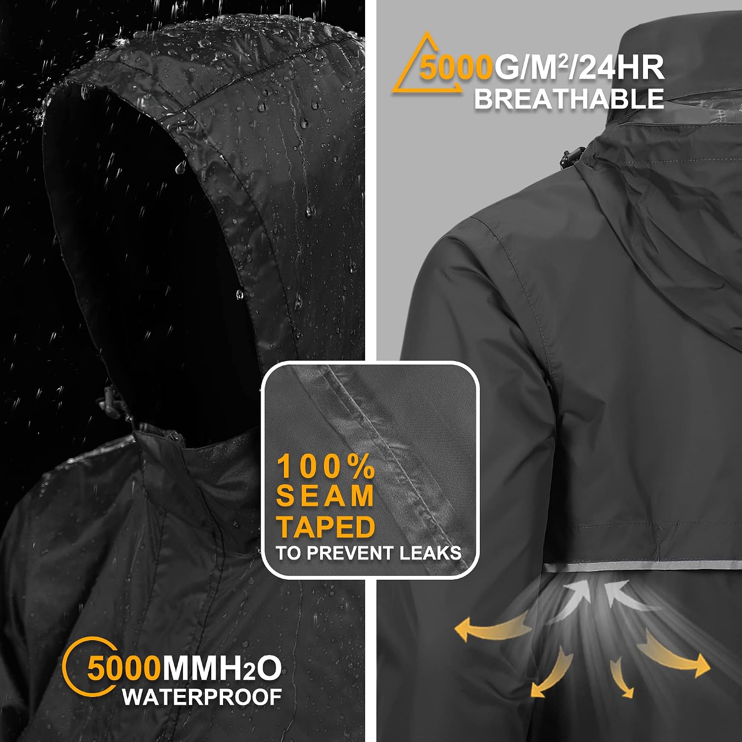 Detalle de Outdoor Ventures rain jacket with hood