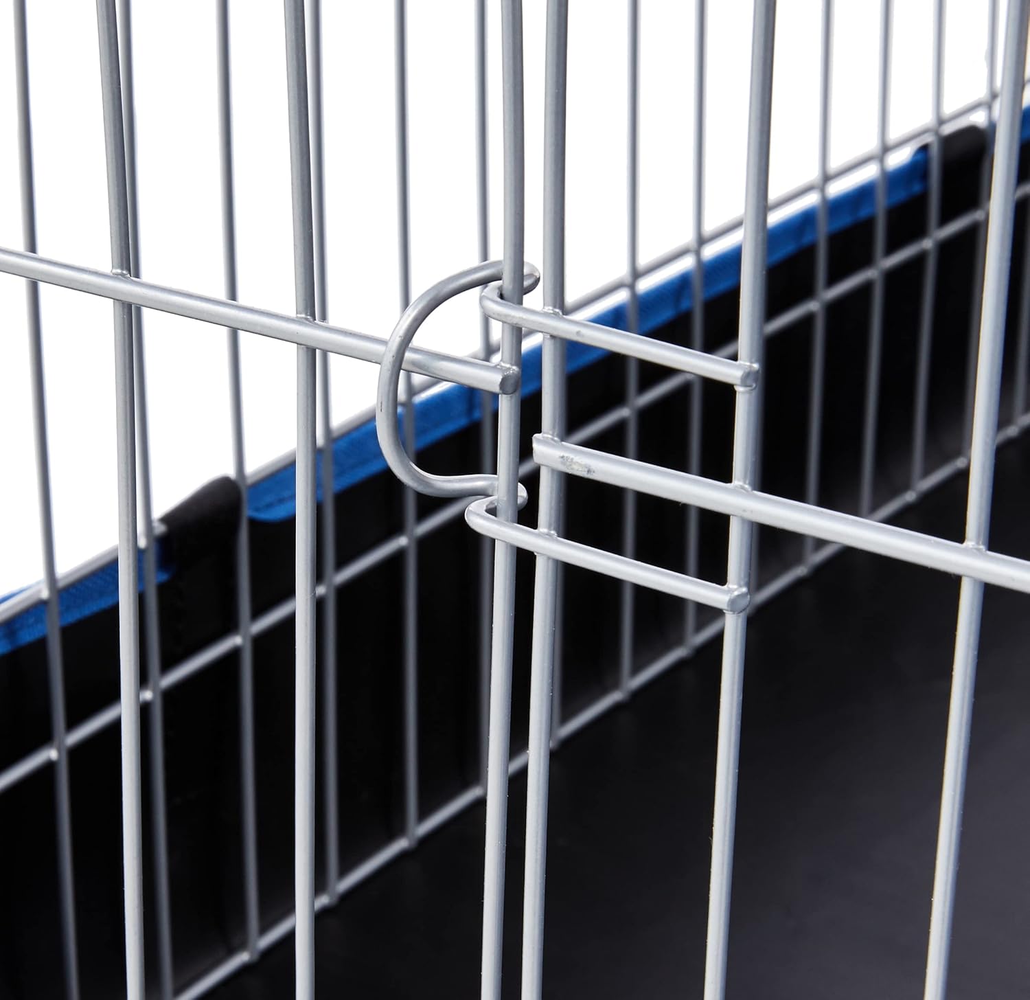 Detalle de Amazon Basics Haustierkäfig Bequem mit Segeltuch-Unterteil – Blau, L 118 x B 35 x H 60 cm