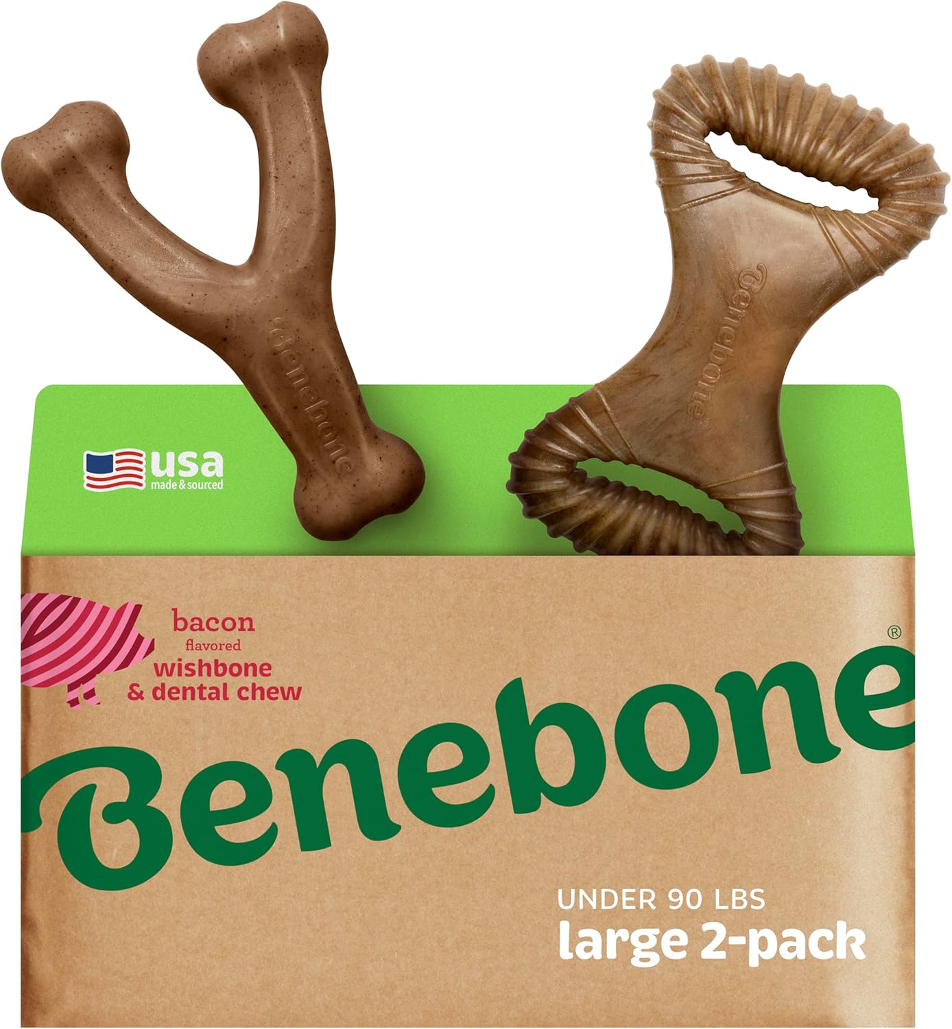 Thumbnail 6 de Benebone Tiny 2-Pack Dental Chew/Wishbone for Aggressive Chewers – Real Bacon Flavour for Extra Small Dogs