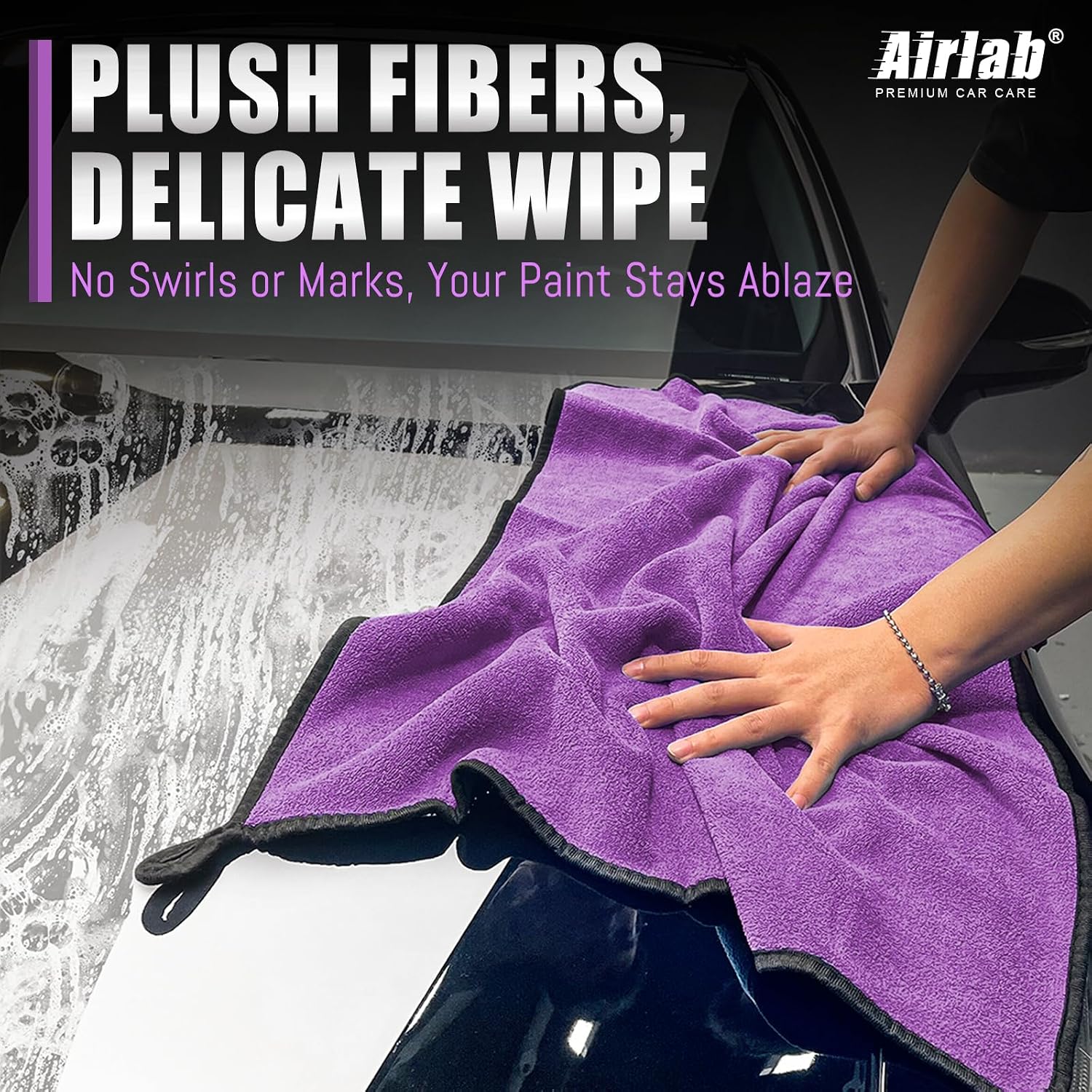Thumbnail 5 de Airlab 2X Extra Large Thick Microfibre Car Drying Towel 90x60cm