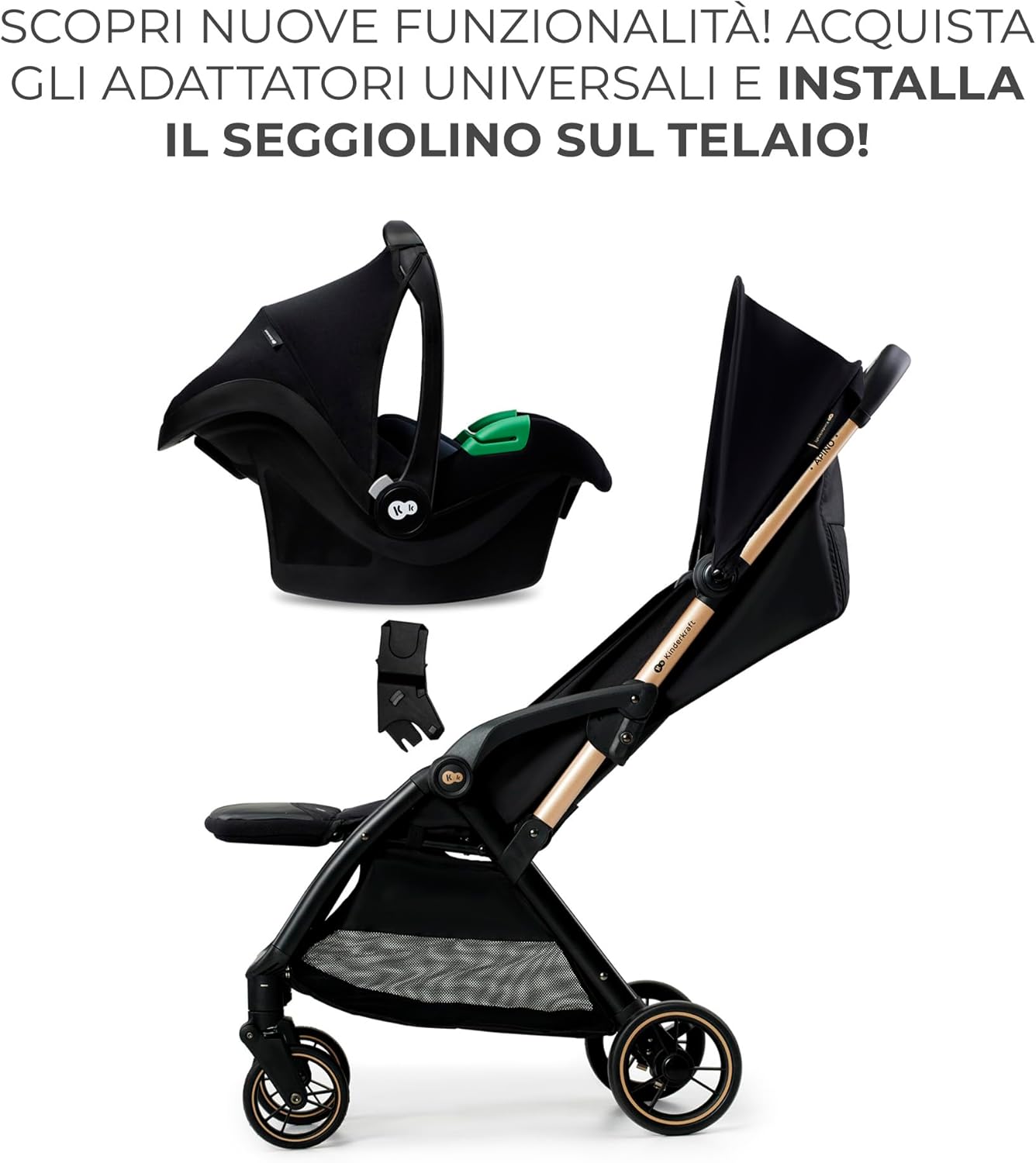 Thumbnail 6 de Kinderkraft APINO Passeggino Leggero: pieghevole, leggero 7,5 kg, fino a 22 kg