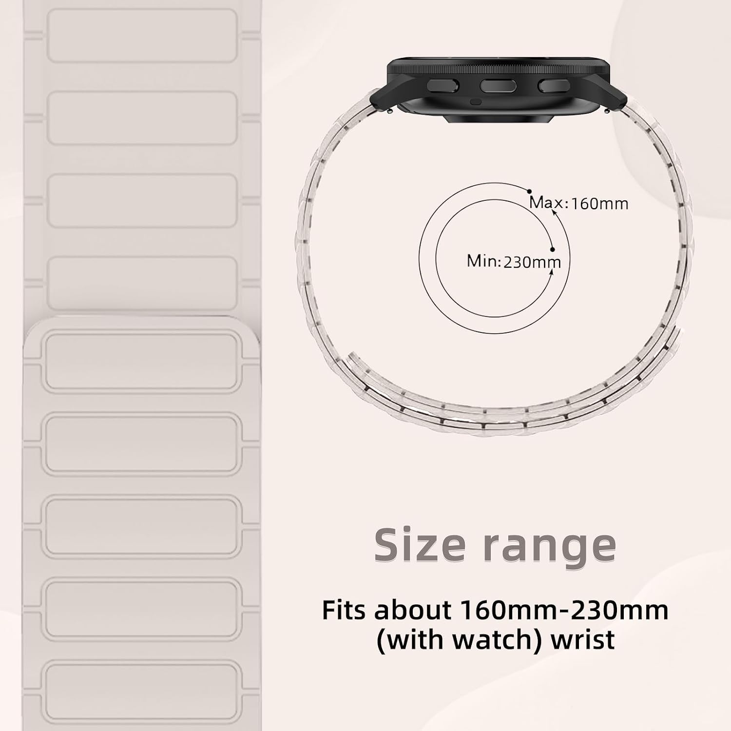 Detalle 2 de RosMank 22mm Silicone Watch Band – Magnetic, Versatile Compatibility for Garmin and More