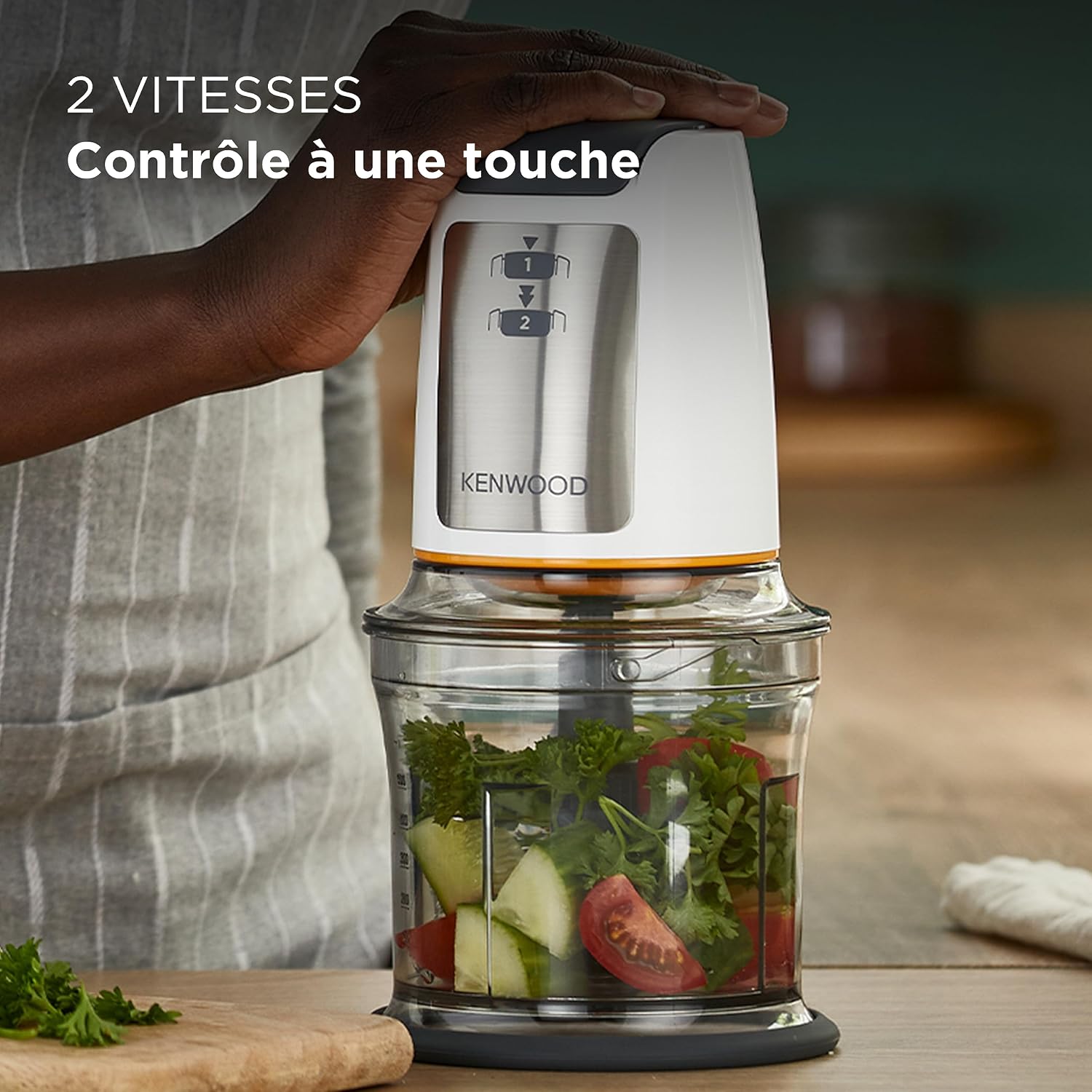 Detalle de Kenwood CHP61.100WH, Mini Hachoir 500 W avec bol 0,8 L — pratique et polyvalent