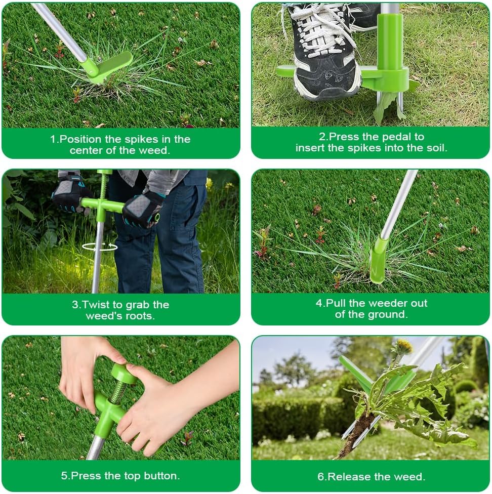 Detalle de OFFCUP 1 m Manual Weeder with 3 Claws and T-Handle