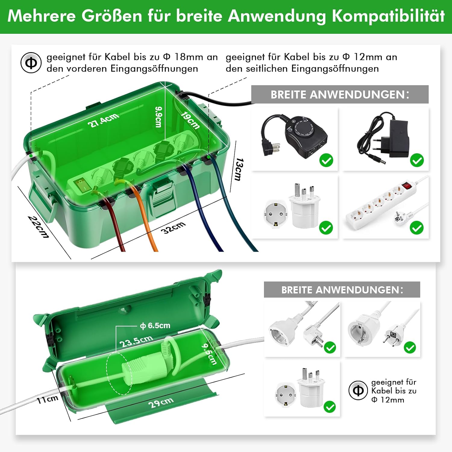 Thumbnail 3 de RESTMO IP44 Kabelbox 290 mm, grün