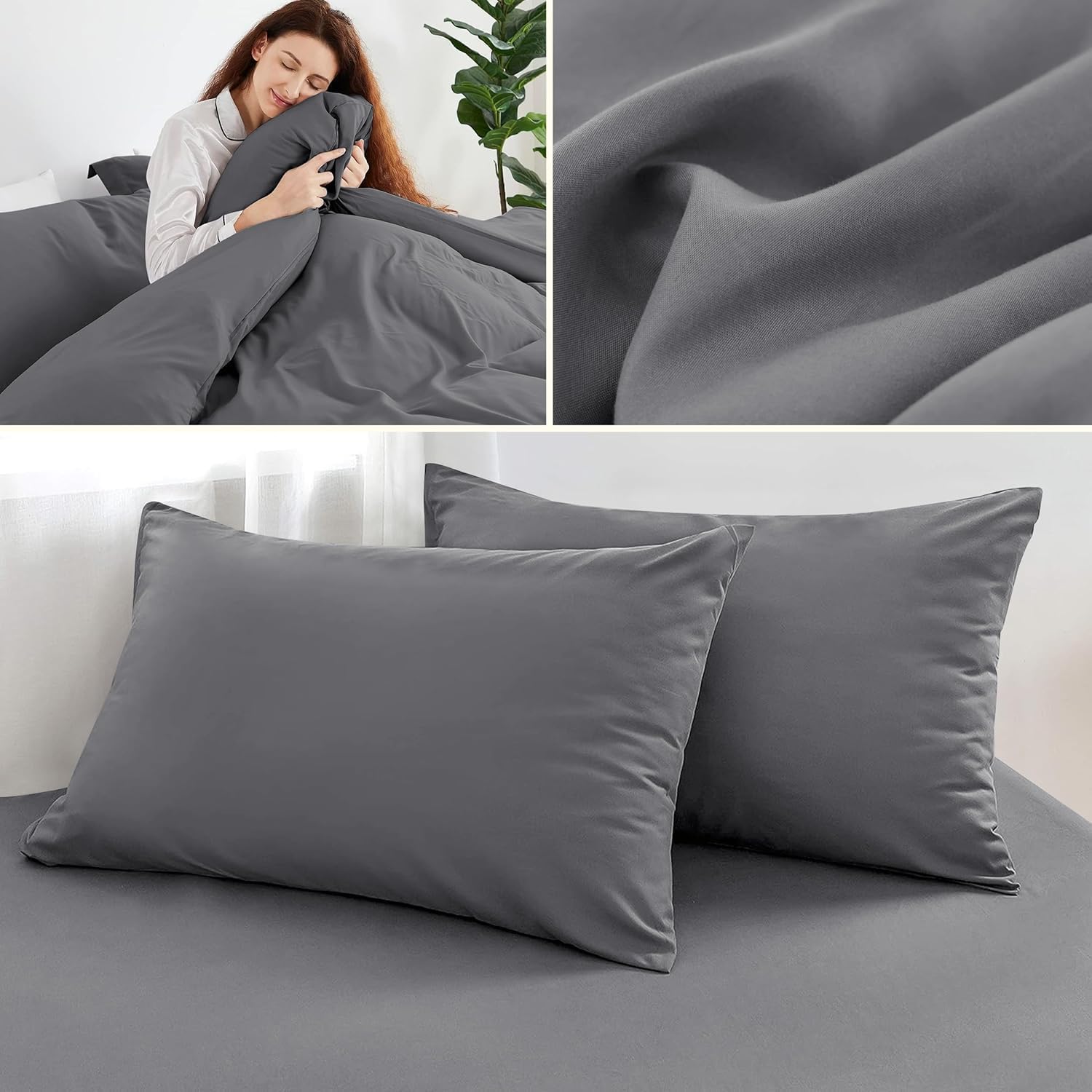 Detalle de Moonlight20015 King 4-Piece Bedding Set in Grey