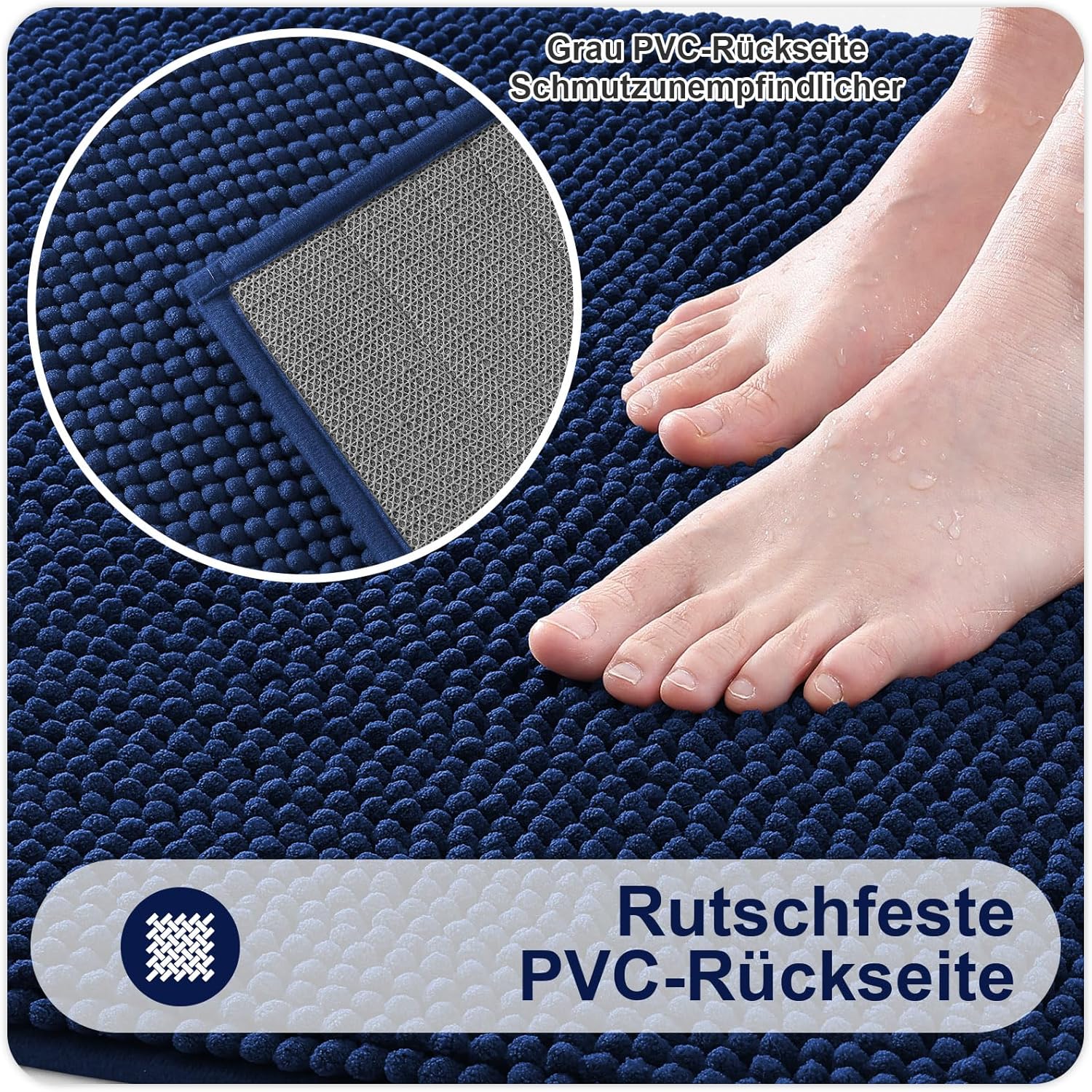 Thumbnail 3 de Homaxy Chenille Badematte mit 50x80 cm