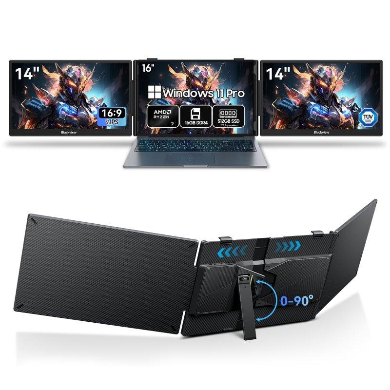 Detalle de Monitor Blackview DCM5 14" FullHD 60Hz IPS: portátil, USB-C y sonido integrado