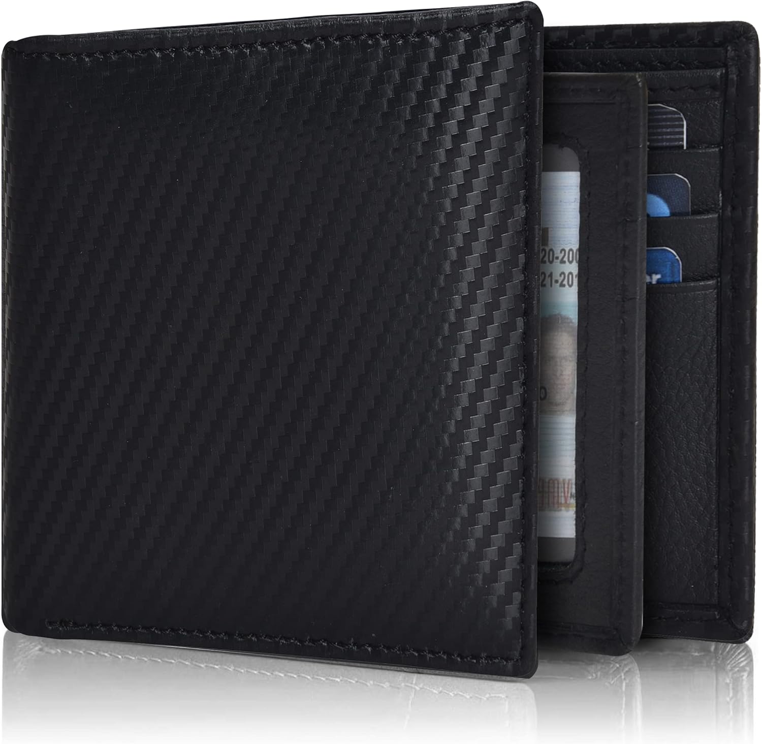 Detalle de Oak Leathers Black Wallet 9‑slot RFID