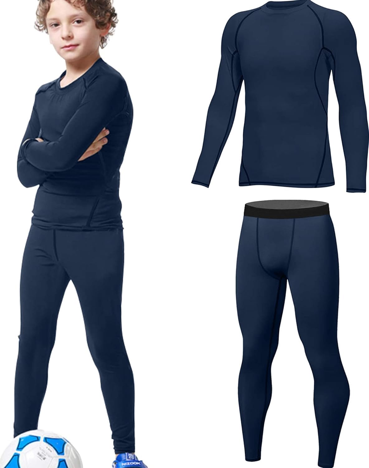 Detalle de HOPLYNN Thermal-Set Kinder Funktionsunterwäsche für Ski & Outdoor