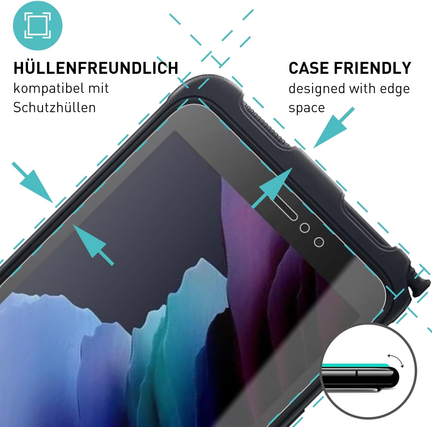 Thumbnail 2 de SmarTect Tempered Glass Screen Protector for Samsung Galaxy Tab Active 3, 9H, 2-Pack