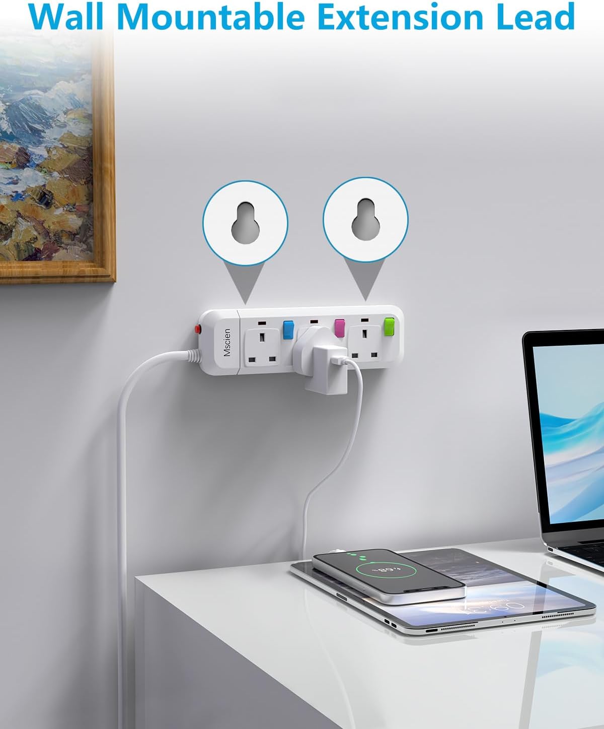 Thumbnail 5 de Mscien 3 Way Surge-Protected Extension Lead 3m 🪫