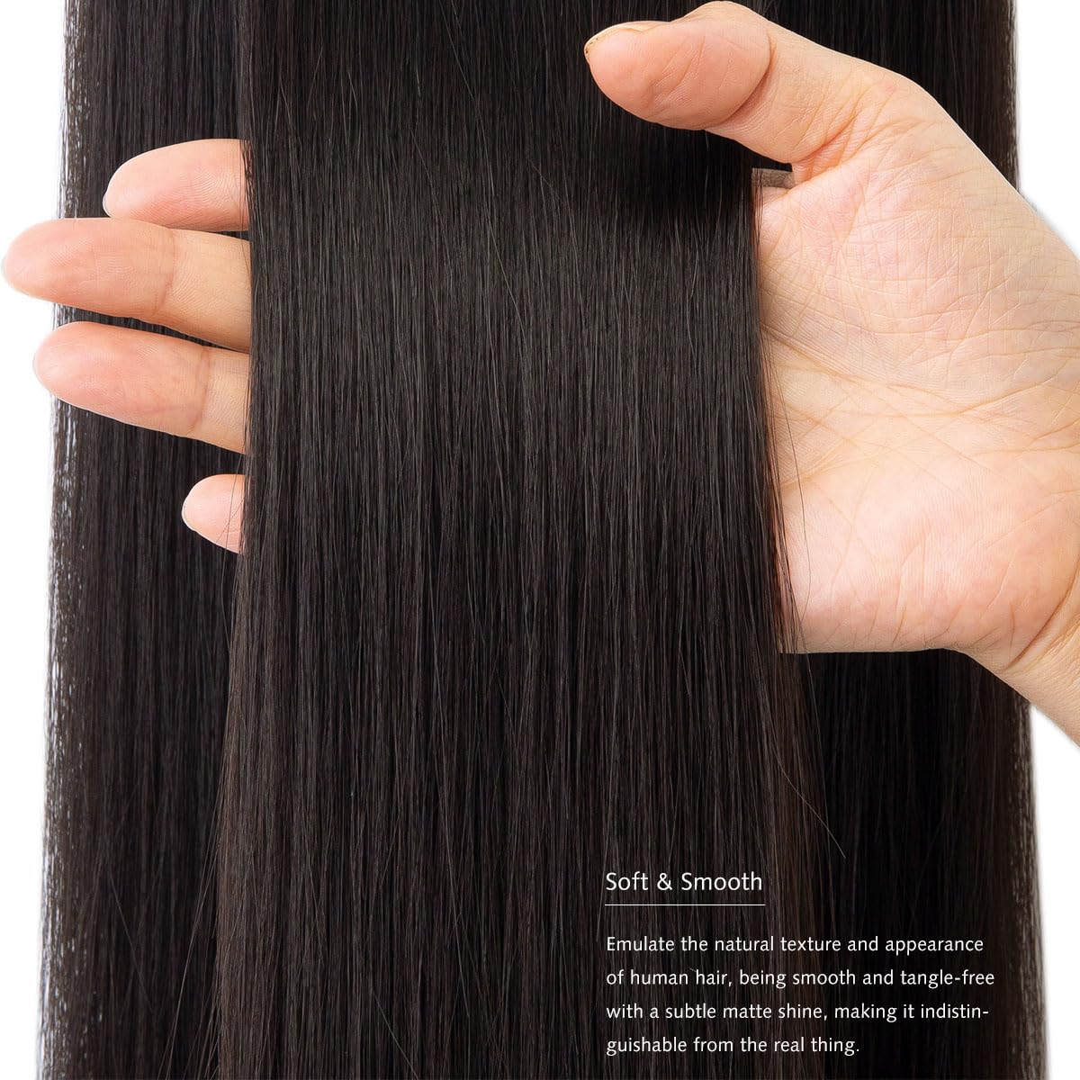 Thumbnail 3 de PARXITN Clip-in Haarverlängerung One Piece 5 Clips – 50 cm, Naturbraun