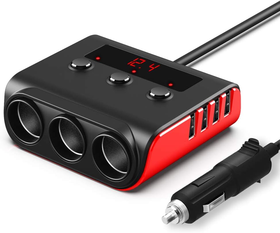 Detalle de SONRU Auto Ladegerät Adapter 3 Fach KFZ USB