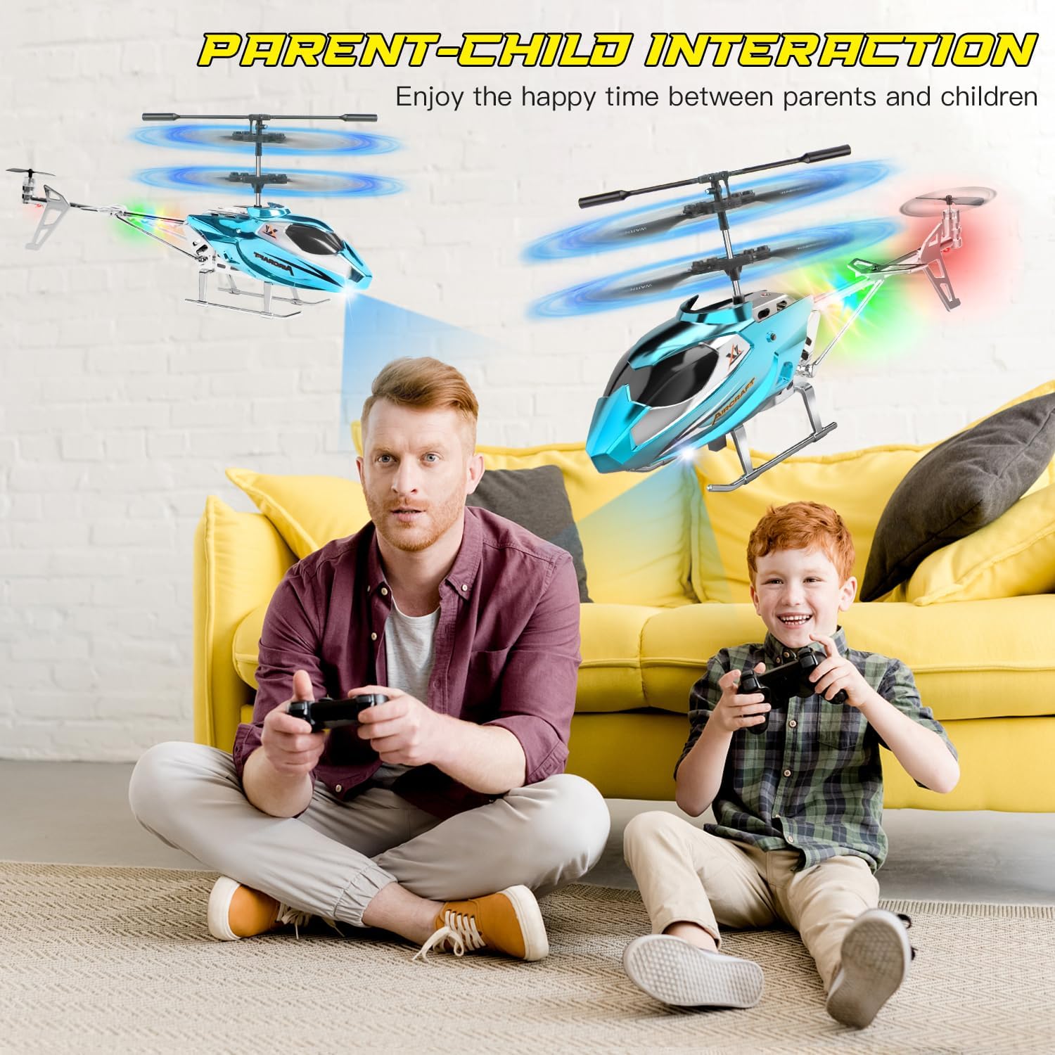 Detalle de TERRAMUS Remote Control Helicopter for Kids — 2.4G Altitude Hold, LED Lights and Gyro