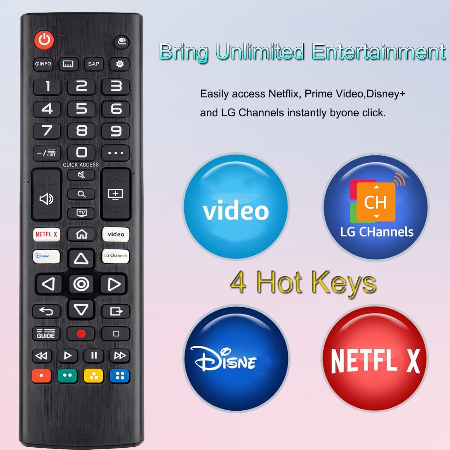 Detalle de VEPRAG (Pack of 2) Universal Remote for LG Smart TVs—Replacement Compatible for OLED, 4K, 3D