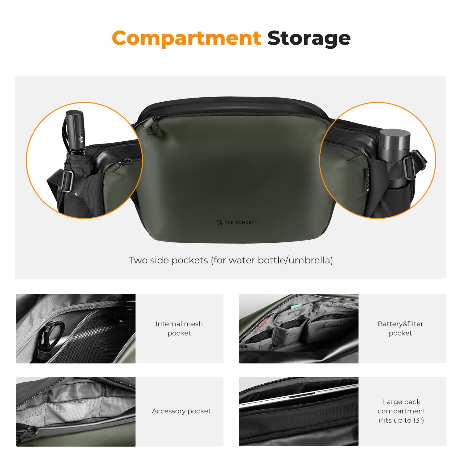 Thumbnail 3 de K&F CONCEPT Camera Sling Bag for DSLR and Lenses