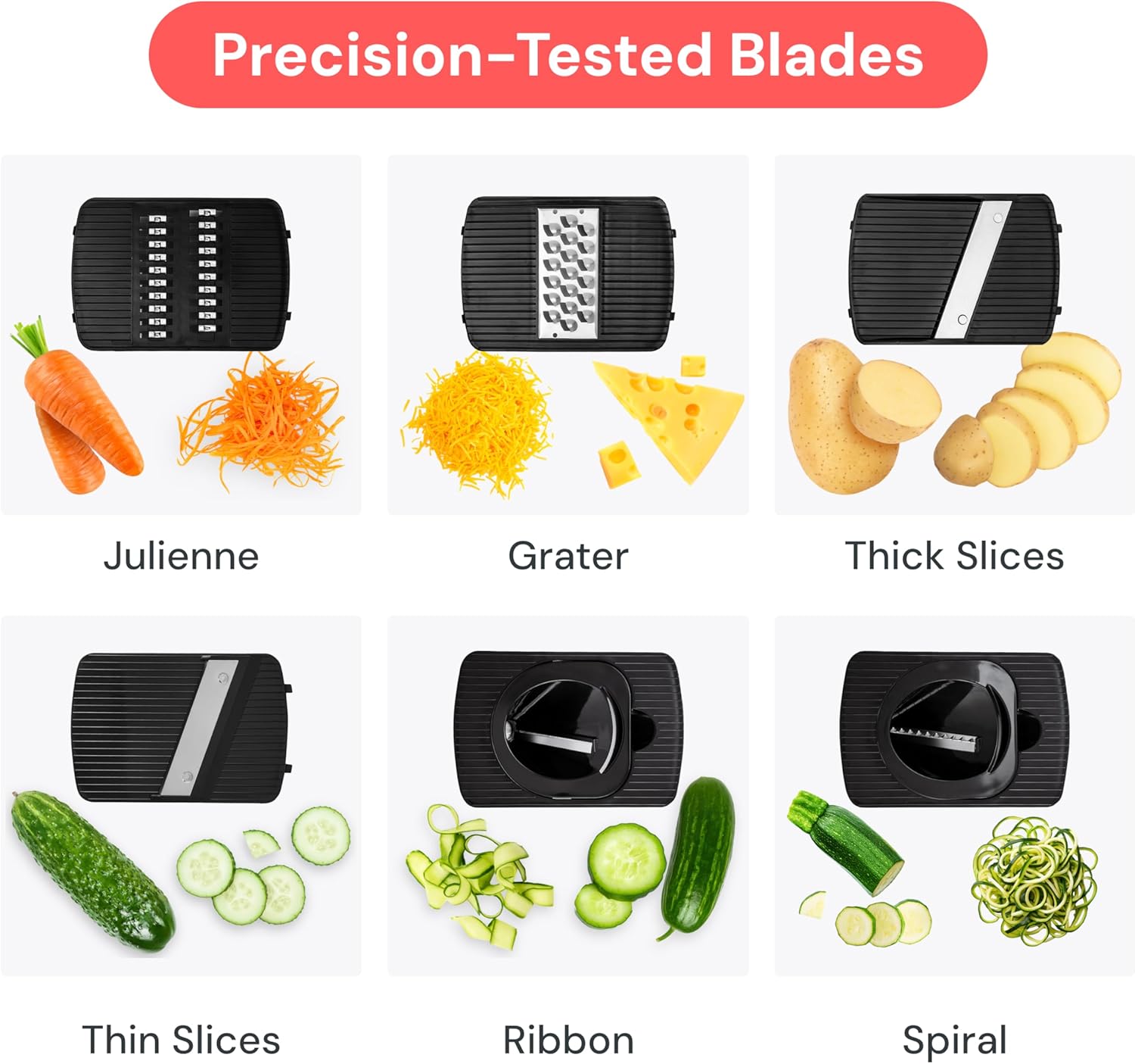 Detalle de Fullstar 6-in-1 Mandoline Slicer (White) with Safety Glove