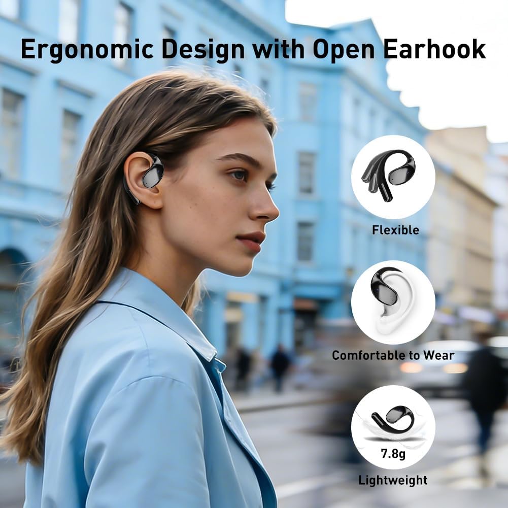 Thumbnail 1 de Caijin Auricolari Sportivi Wireless con Gancio – Bluetooth 5.4, IP54 e 60 Ore di Riproduzione
