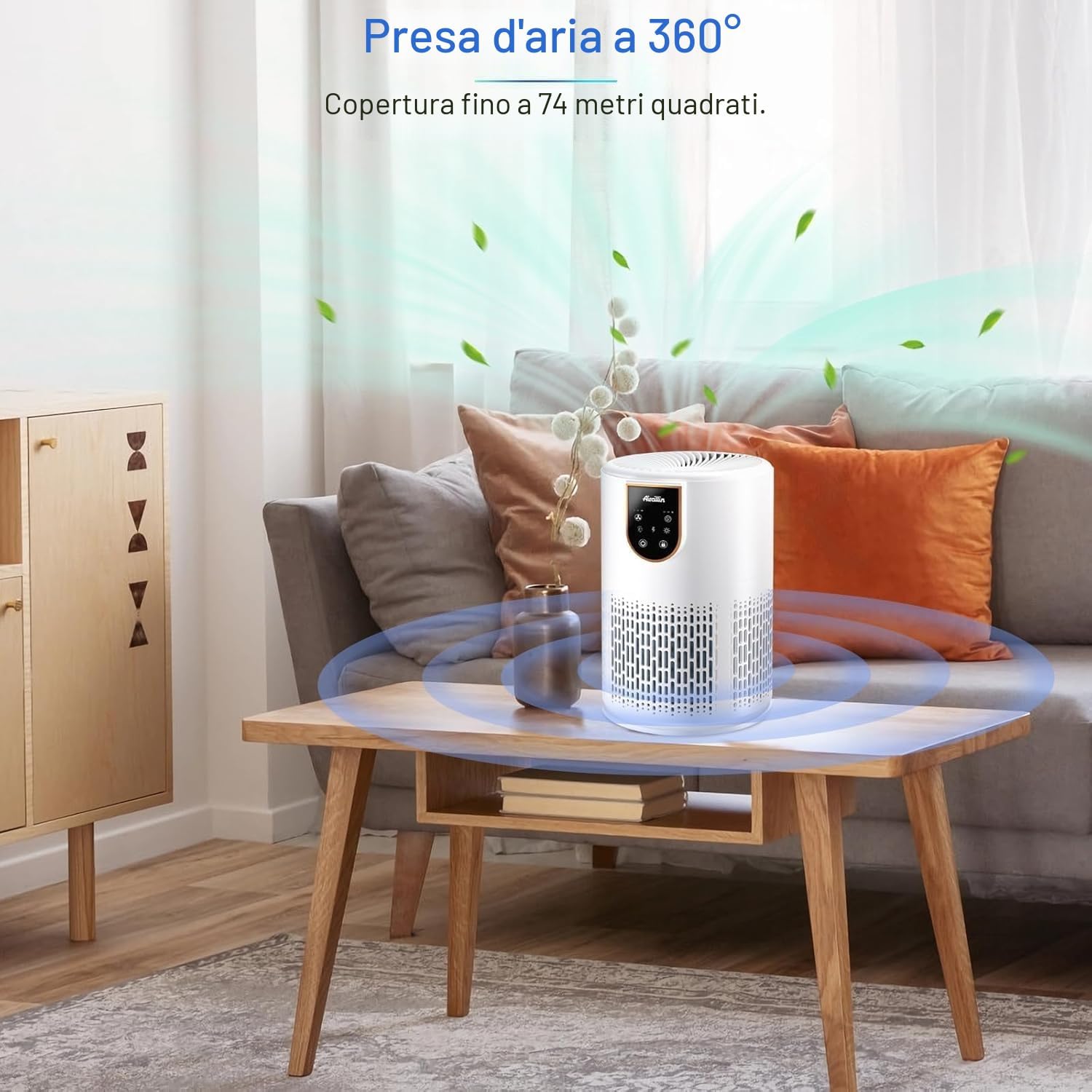 Thumbnail 5 de Aircillin Purificatore d'Aria con Filtro HEPA 5 Stadi – 3 Velocità, Aromaterapia e Timer