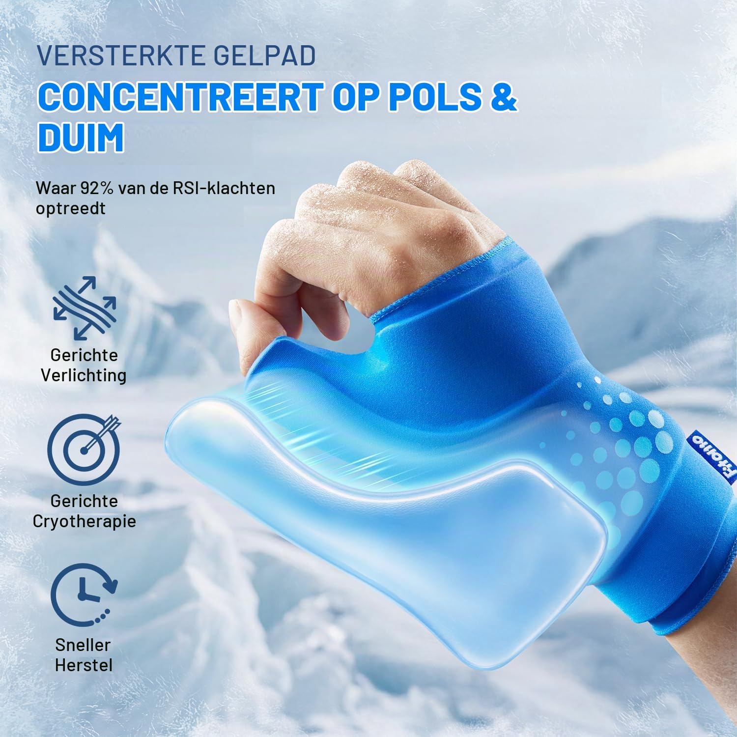 Detalle de Fitomo SKPW13 verstelbare gelpolsmanchet S/M voor warmte en kou