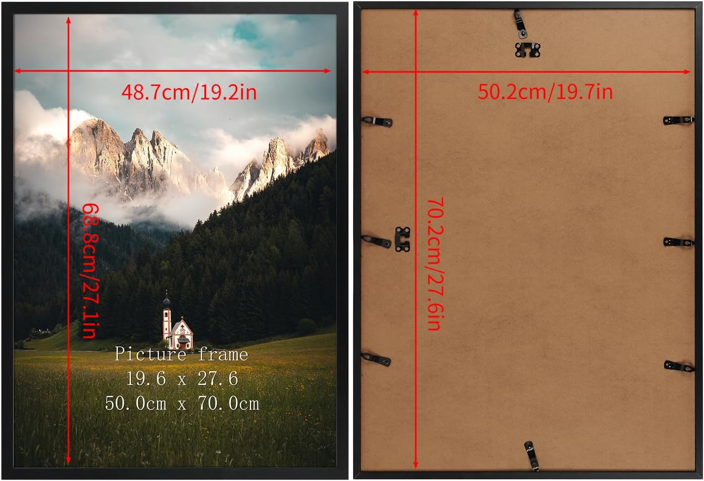 Thumbnail 1 de Giftgarden Schwarz Bilderrahmen 50×70 cm – Aluminiumrahmen für Fotos, Zertifikate und Poster