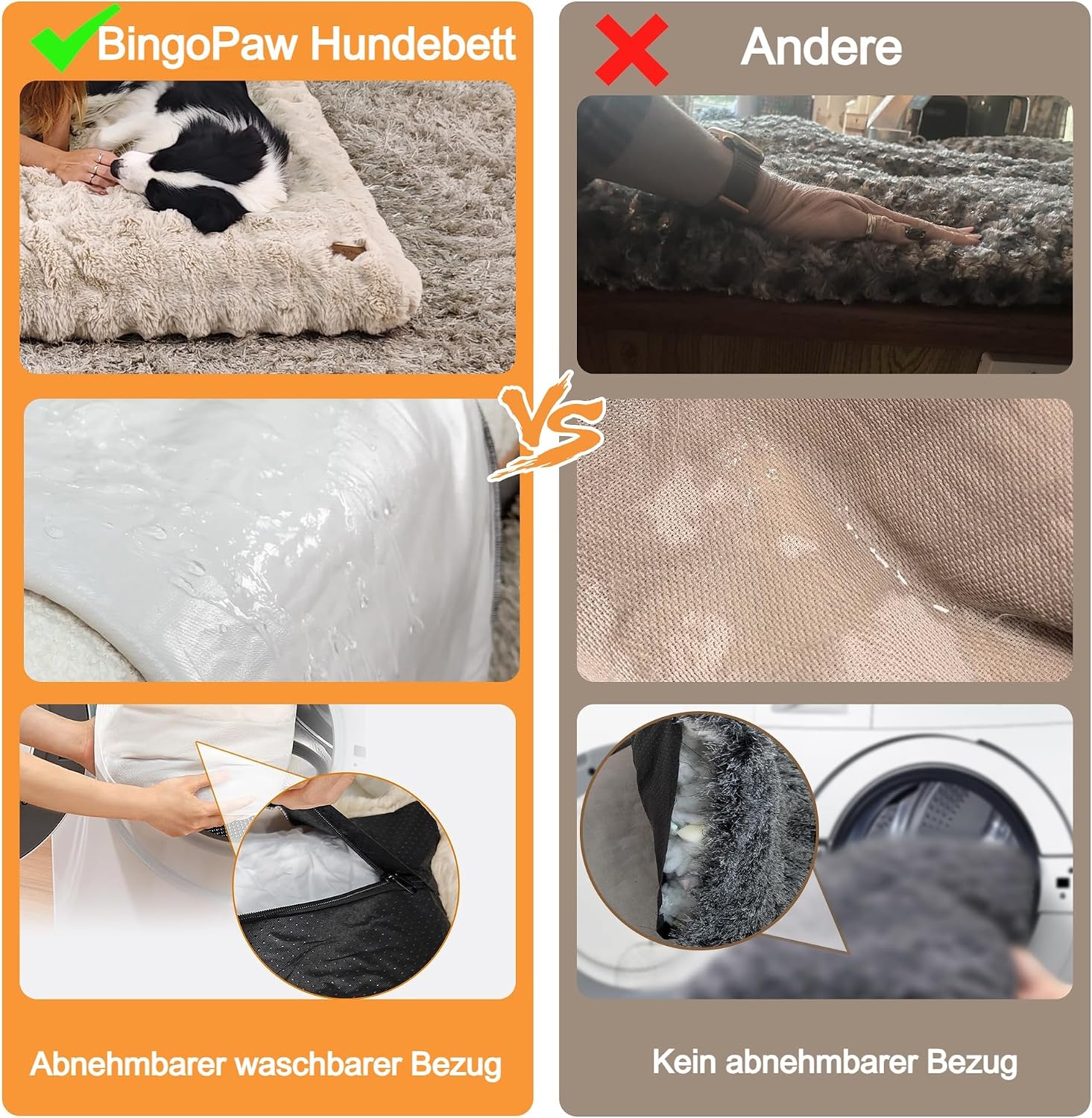 Detalle 2 de BingoPaw Hundebett 120x90x12 cm