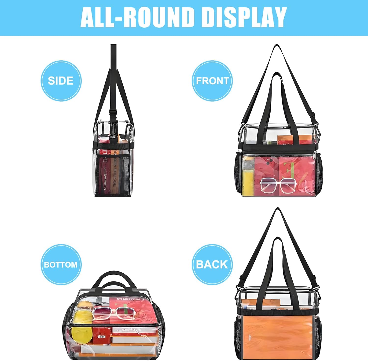 Thumbnail 3 de YancLife Clear Tote Bag: Waterproof Transparent PVC Cross-Body Bag for Everyday Use