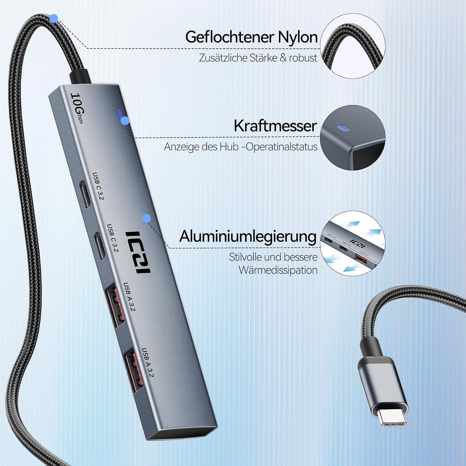 Thumbnail 4 de ICZI USB-C Hub 4-Port 10 Gbps: Mehr Anschlüsse, kompakt und zuverlässig