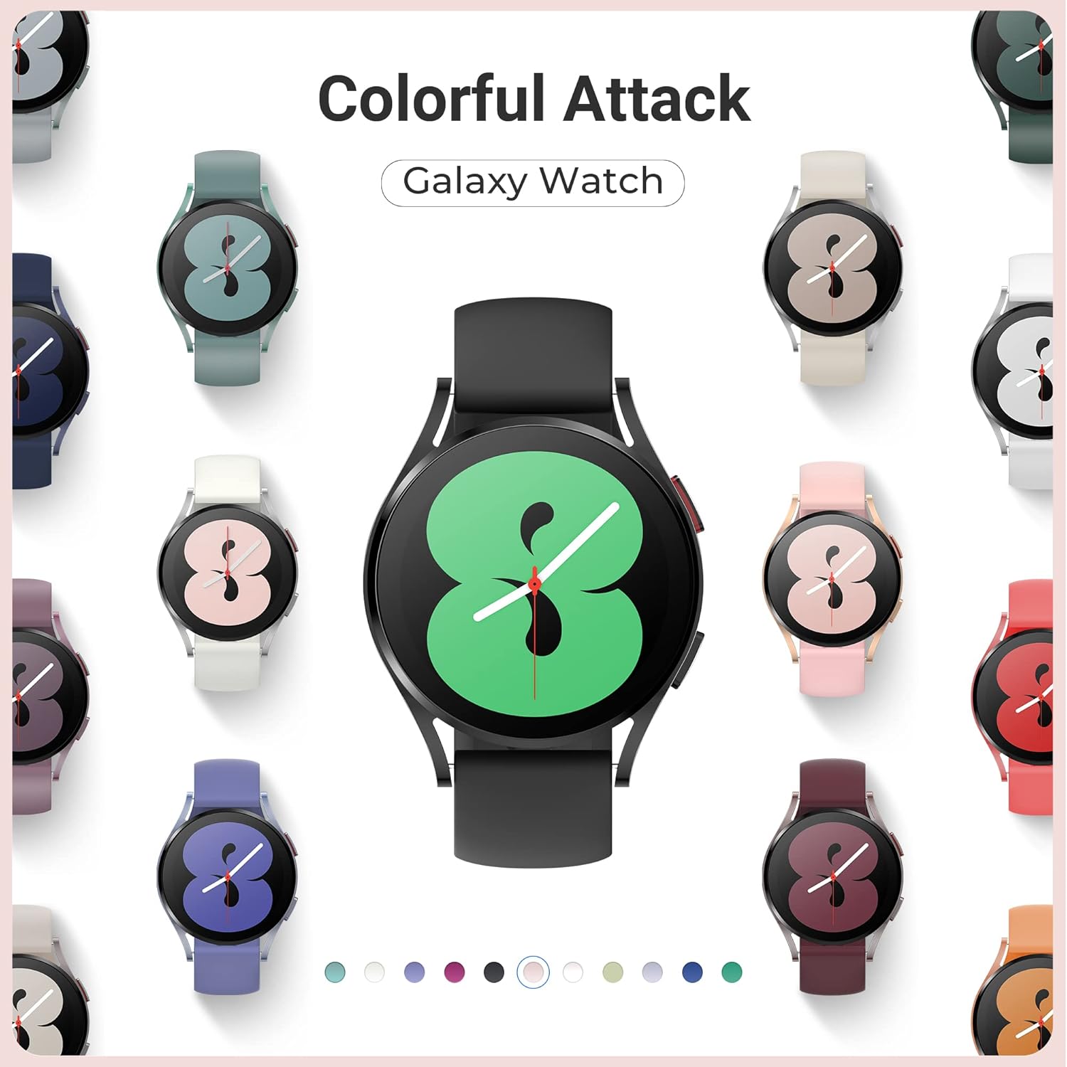 Thumbnail 4 de Higgs 6 Pack Strap for Samsung Galaxy Watch Series (40mm/44mm/45mm) – Soft Silicone Sport Bands