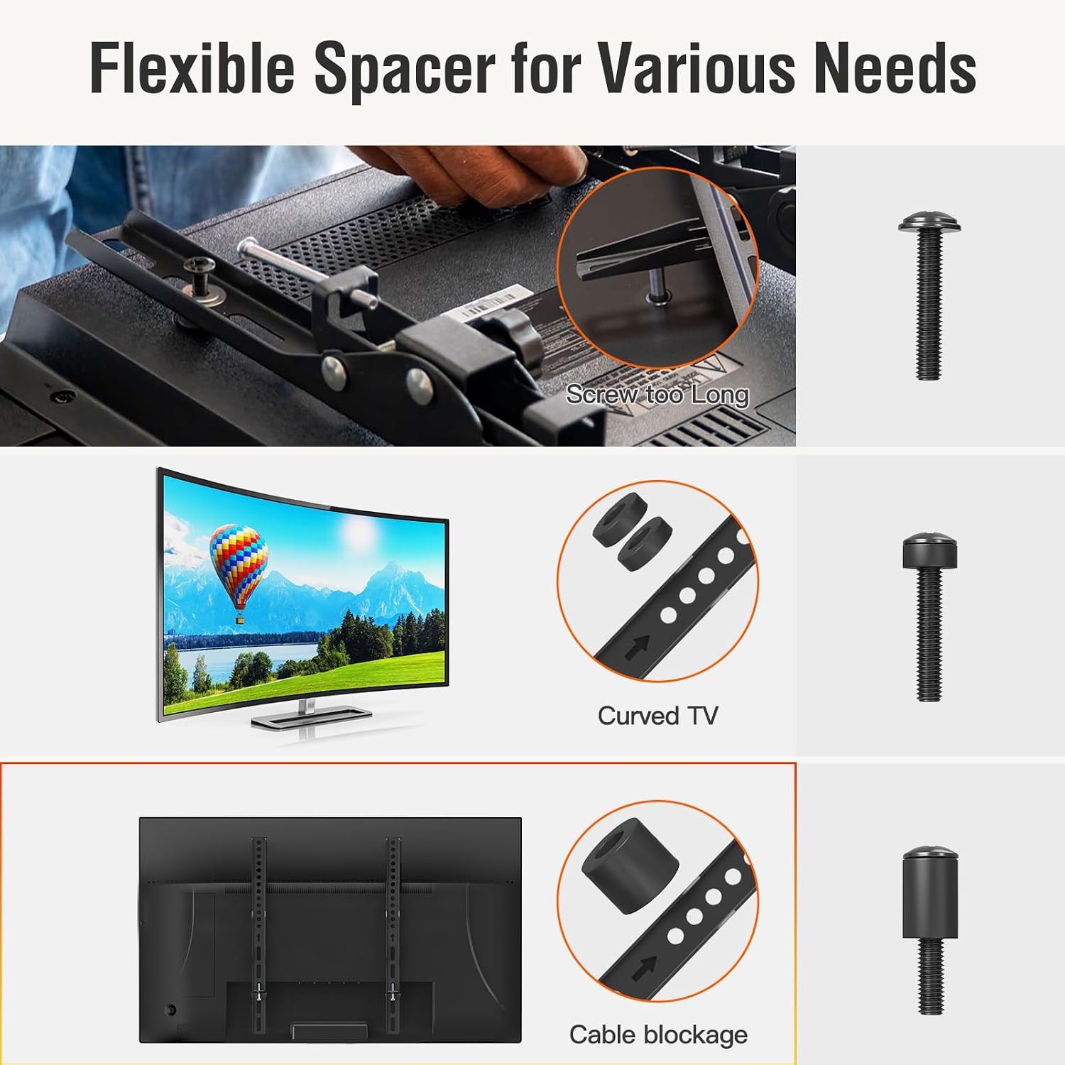 Thumbnail 6 de ELIVED Universal TV Mounting Hardware Kit 80-inch
