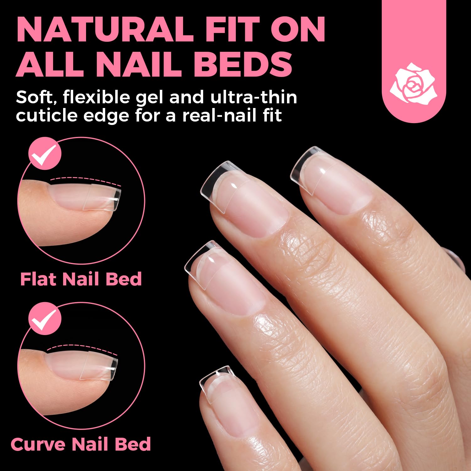Detalle de UNA GELLA Short Square Gel Nail Tips 504PCS