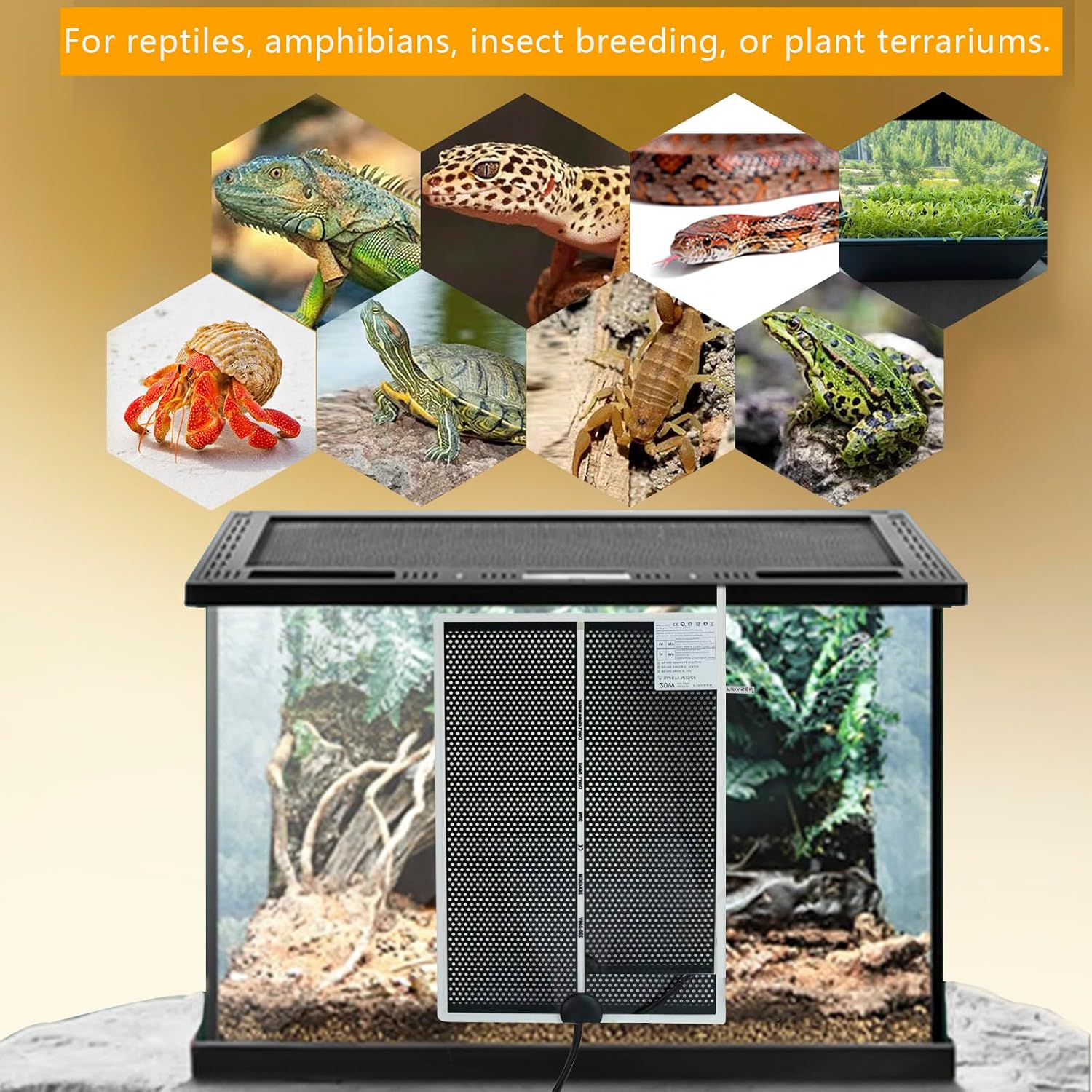 Detalle 2 de FIPASEN Reptile Heat Pad (20W) terrarium heating mat for reptiles & amphibians